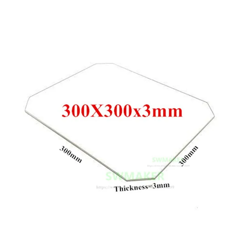 300X300x3 мм боросиликатного Стекло сборки плиты Heatbed пластина с уголком для Prusa