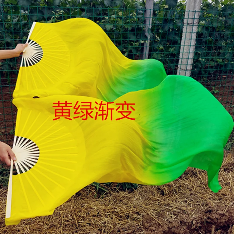 Новый окрашенный 2 шт = 1 пара бамбуковых ребер длинные шелковые вентиляторы для