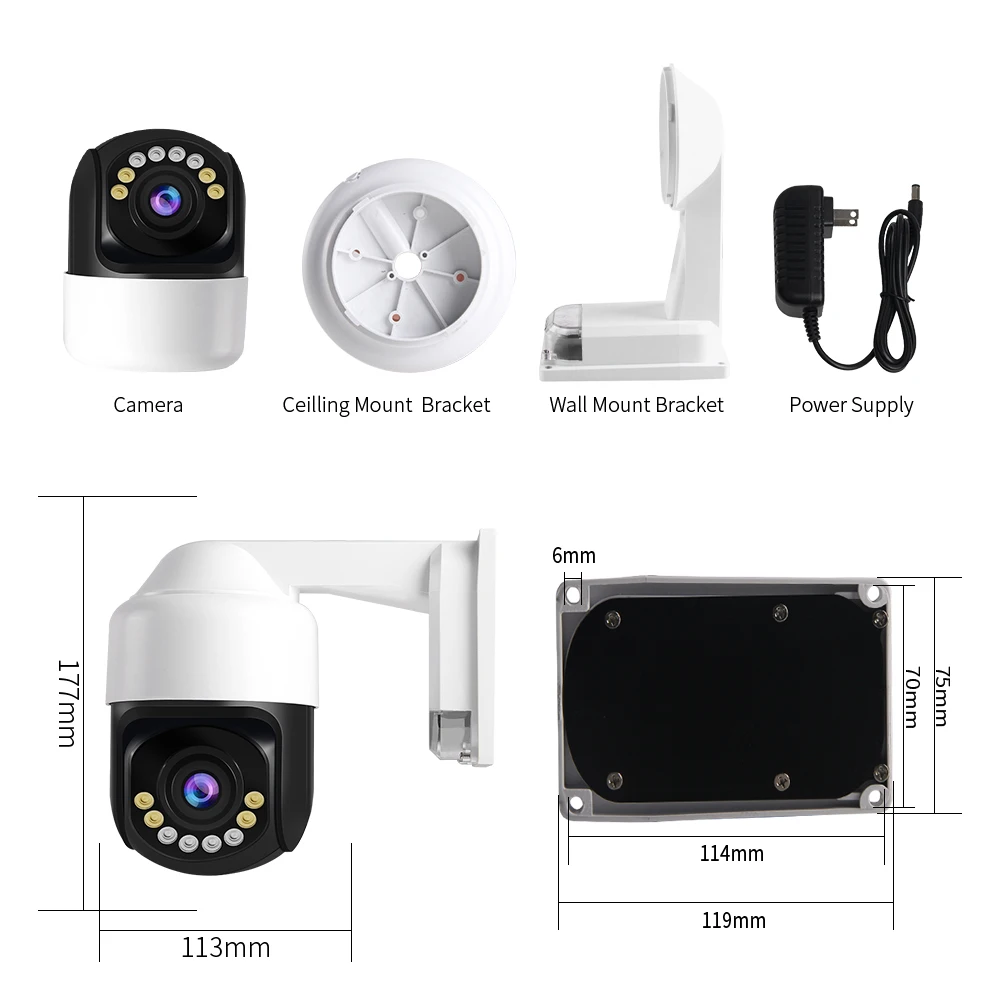 Фото ZGWANG 1080P HD POE Camera IP66 Waterproof Outdoor PTZ IP Night Vision 4X ZOOM Lens Audio Dome Security Безопасность и защита ZGWANG 1080P HD POE Camera IP66 Waterproof Outdoor PTZ IP Night Vision 4X ZOOM Lens Audio Dome Security Безопасность и защита