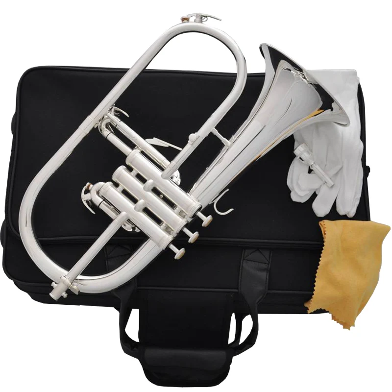 Профессиональная Серебряная пластина Bb Flugelhorn Flugel Horn MONEL valve Новый чехол|Труба| |