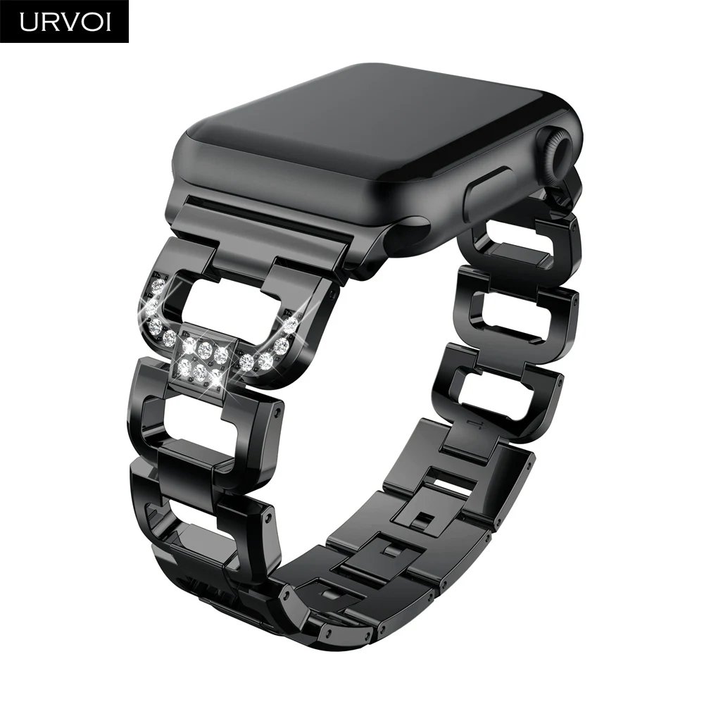 URVOI link браслет для Apple Watch series 6 SE 5 4321 D ремешок из нержавеющей стали iWatch модный на