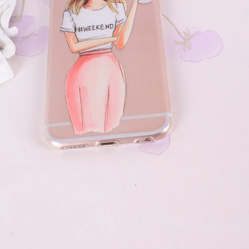 Phone Case For iPhone 7 8 Cases Soft TPU Travel Party Girls Pattern Cover 5 5s se 6 6s Silicone Shell Coque Capa |
