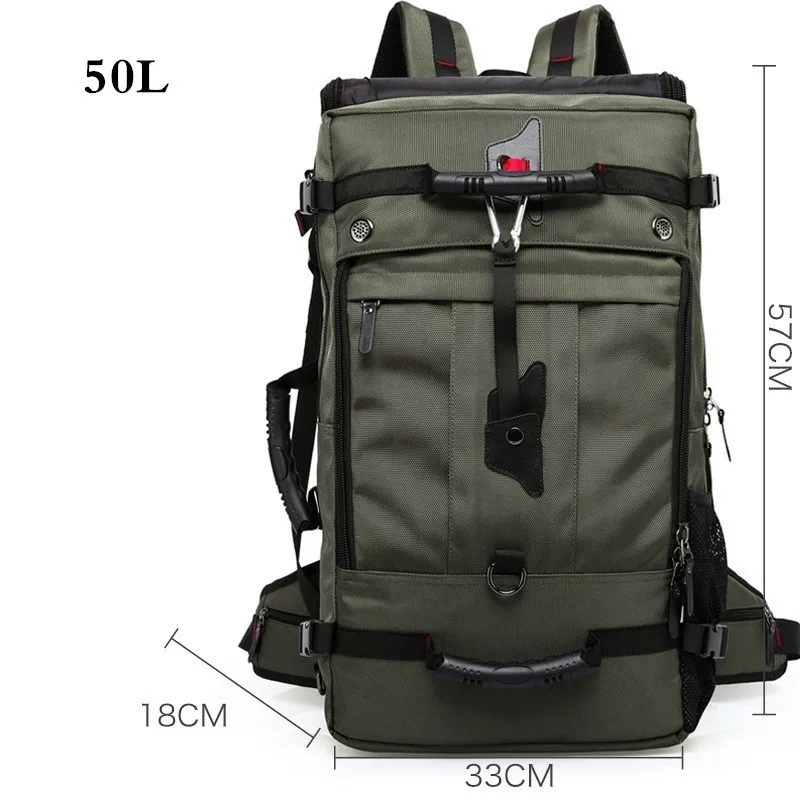 50L Green 40л 50л открытый большой емкости водонепроницаемый походный рюкзак для мужчин женщин Альпинизм спорт путешествия багаж сумка Оксфорд износостойкий рюкзак - Цвет: 50L Green