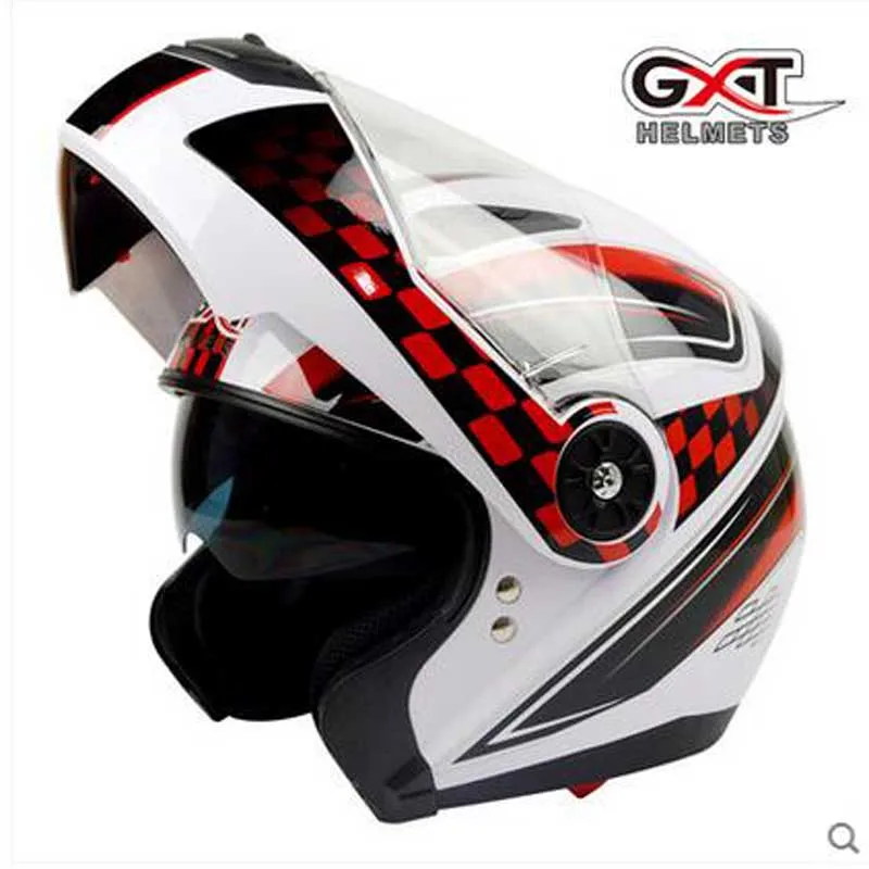 GXT черный красный мотоциклетный шлем с откидной крышкой мотоциклетные шлемы для