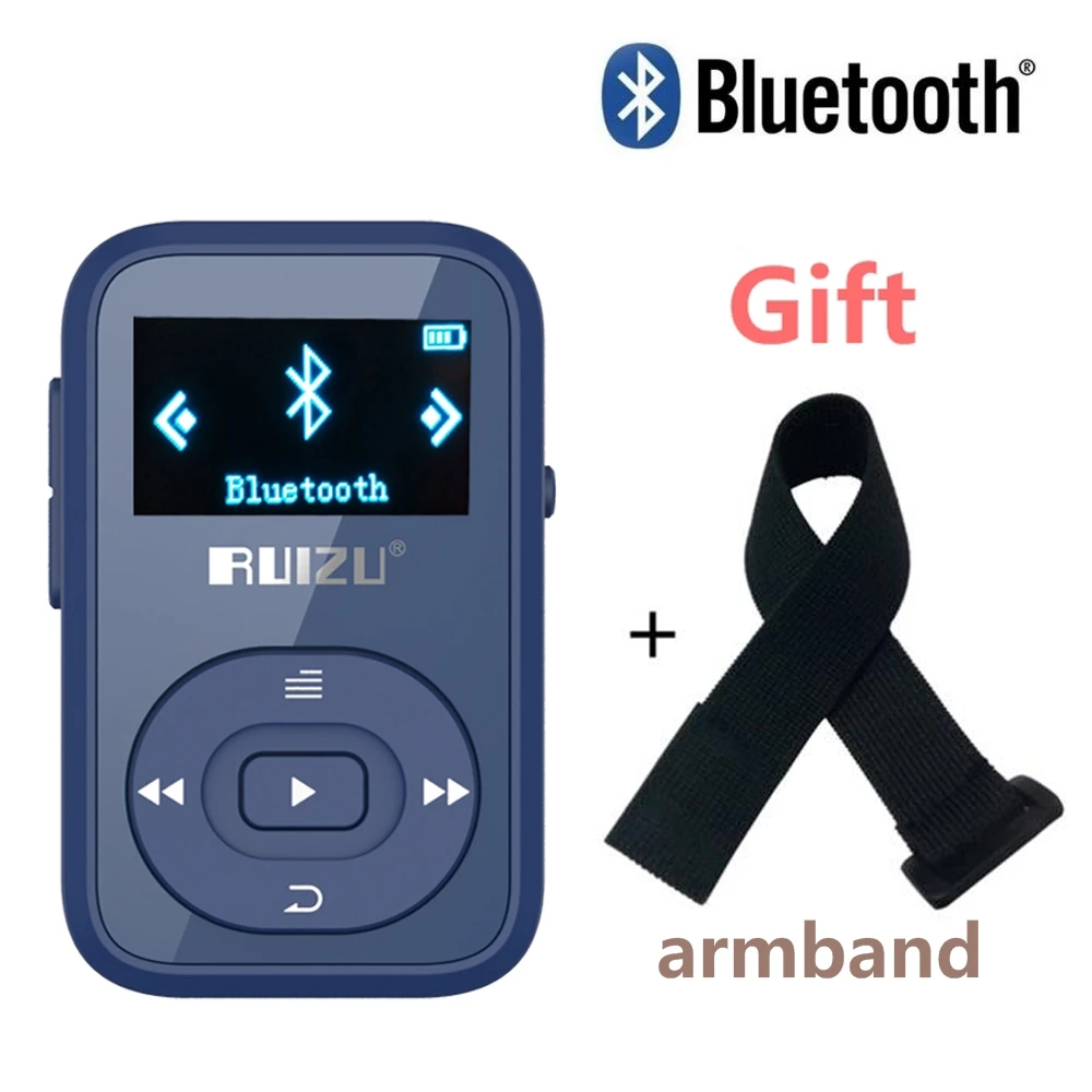 Bluetooth MP3 плеер RUIZU X26 с клипсой 8 ГБ спортивный музыкальный экраном диктофон FM радио