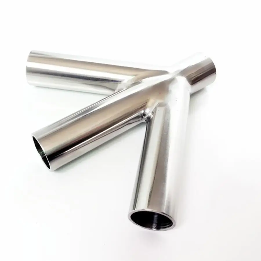 

76mm 3" Pipe OD Butt Welding Oblique Y-Shaped 4 Way SUS 304 Stainless Sanitary Fitting Spliter Homebrew Beer Wine