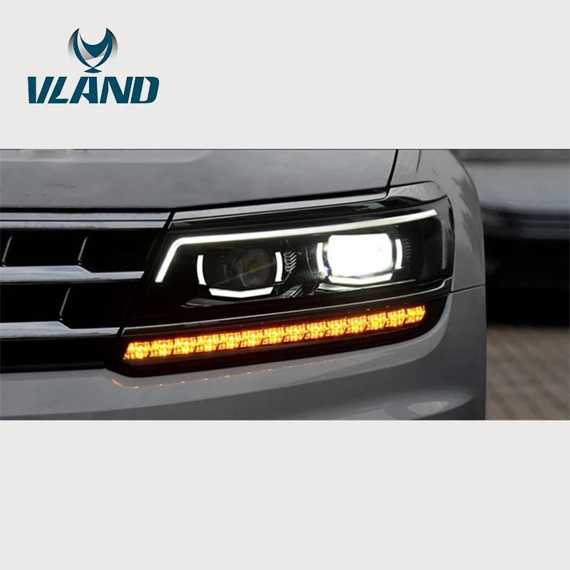 VLAND завод для головной лампы Tiguan светодиодные фары с ангельскими глазами СИД DRL H7