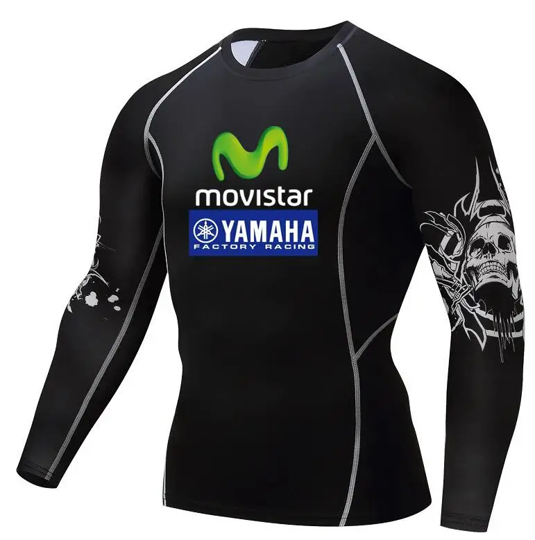 Movistar YAMAHA Мужская футболка с принтом для фитнеса MMA мужская длинным рукавом 3D Топы