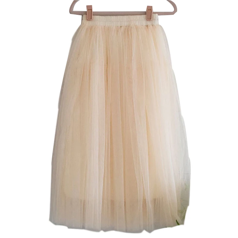 

2017 Summer Long Tulle Skirt Women High Waist Maxi Skirts Female Tutu Skirt Girl Black Cotton Saia Femininas Jupe 50