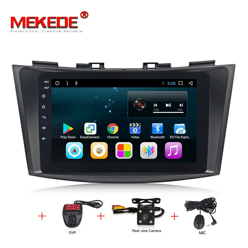 T3 Android 7,1 четырехъядерный автомобильный dvd-плеер для suzuki Swift 2011- с gps навигацией wifi BT мультимедиа 2+ 16G - Цвет: DVR camera