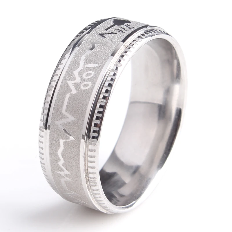 Кольца в форме волны из нержавеющей стали серебристого цвета ширина 8