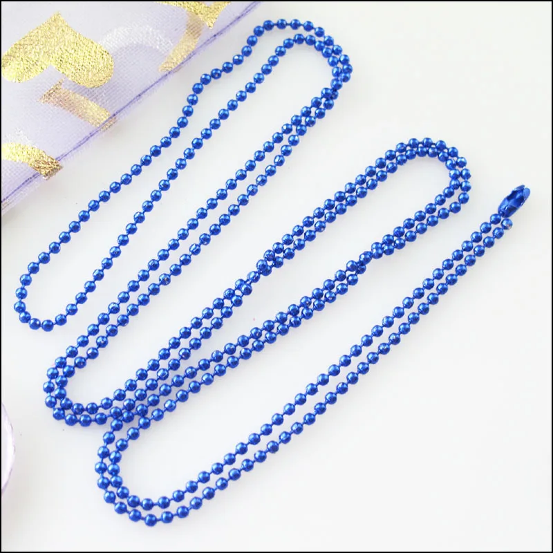 Ball Chain Necklace Новинка, 3 нити, цепочка с шариками, ожерелье 1,5 мм, бусины с разъемом 70 см, цвета - Цвет: Ball Chain Necklace