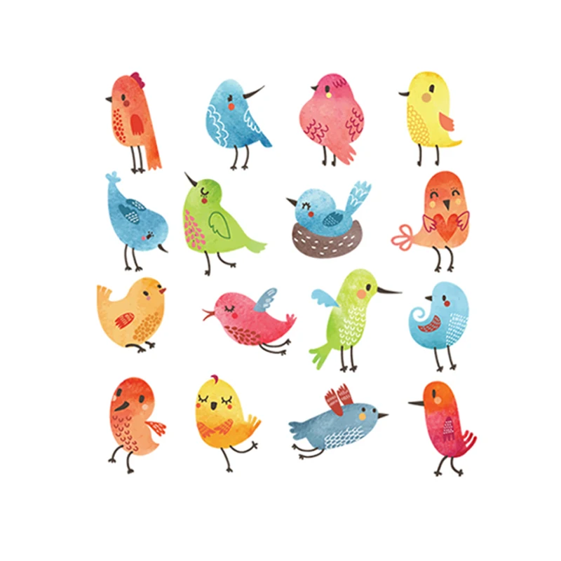 Cartoon Little Bird Ironing On Patches Sticker Heat Transfers Press Stickers for Families Patch DIY Appliques Parent childs | Дом и сад