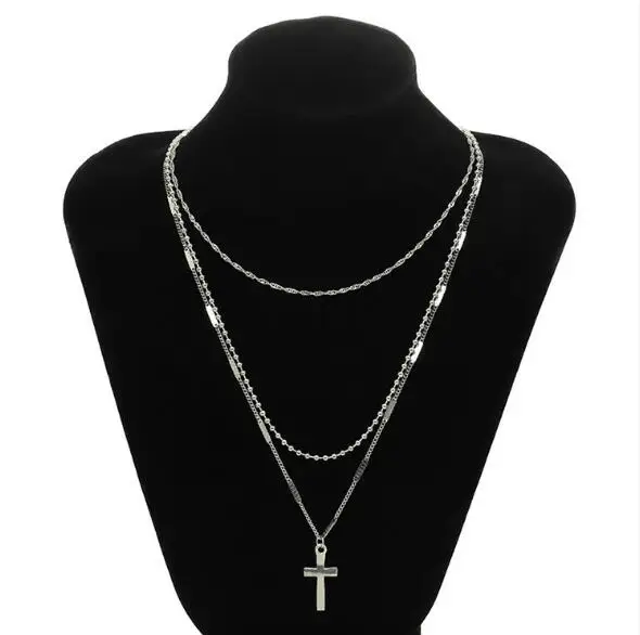 Женское богемное ожерелье с бусинами винтажное многослойное крестом массивное