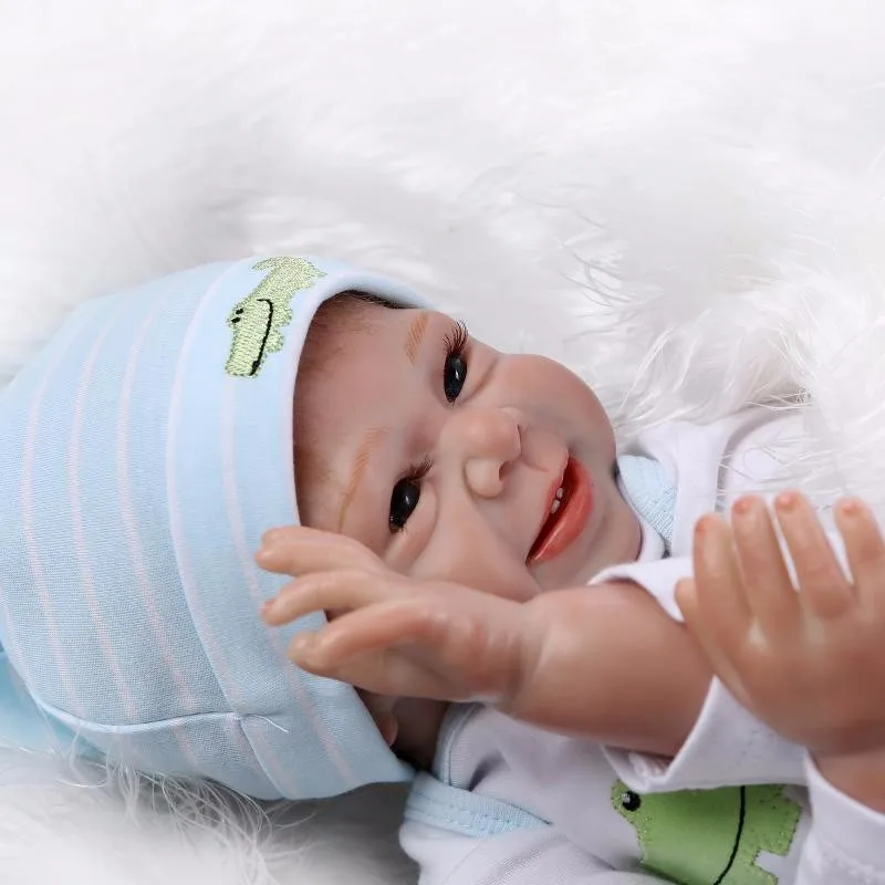 Бесплатная доставка 22 дюймов reborn Реалистичная кукла младенец силиконовые