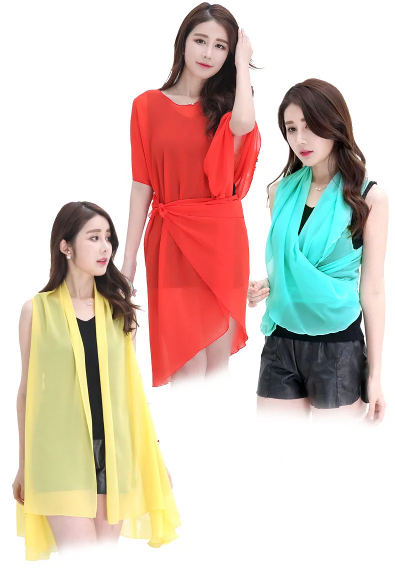 Яркие магические шифоновые шарфы новые универсальные солнцезащитные