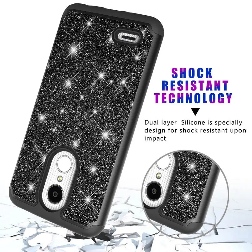 Чехол для LG Aristo 2 Bling Glitter в 1 силиконовый и поликарбонатный чехол Plus K8 2018 US Version V30