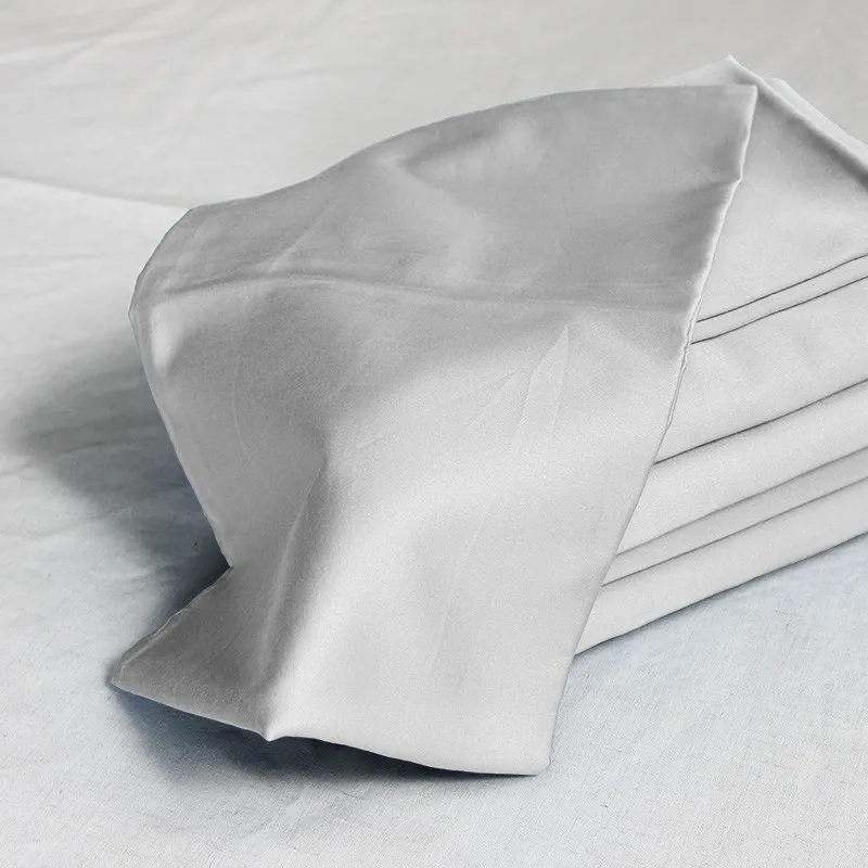 Silvery Египетский хлопок 1200 TC белый светильник, серого и бежевого цвета и серого цветов, наволочки для подушек, 40x60 см 4 штуки по индивидуальному заказу - Цвет: Silvery