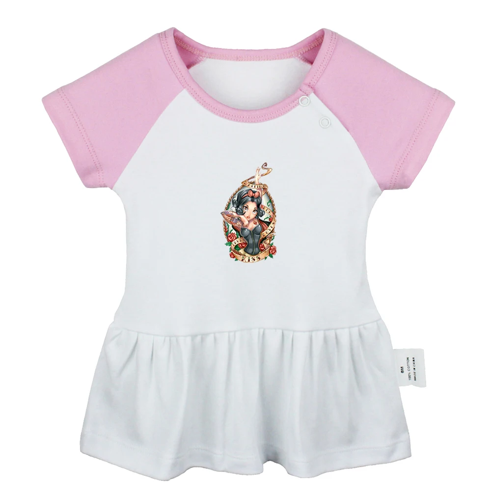 Витражные милые платья принцессы с рисунком Белоснежки и розы для новорожденных