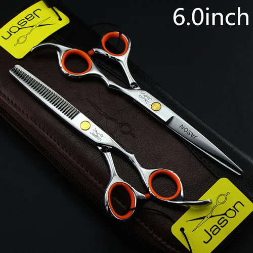 6 inch 2 ножницы+ сумка+ расческа Высокое Качество Джейсон 5,5/6,0 дюймов Профессиональные Парикмахерские ножницы для стрижки волос, набор парикмахерских ножниц салон - Цвет: 6 inch