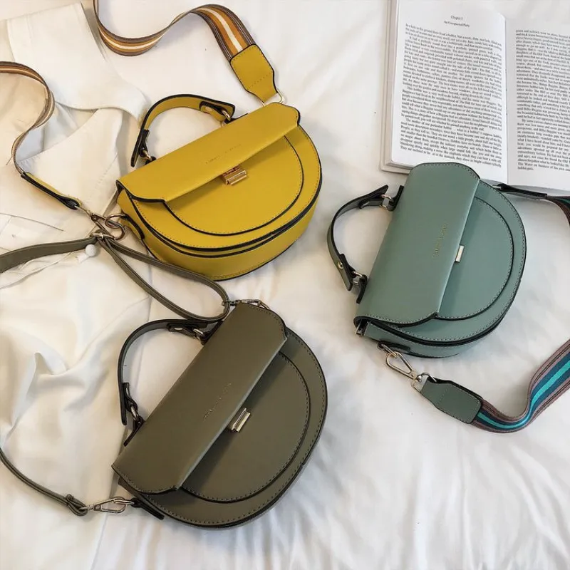 2019 знаменитый бренд полукруглая седельная полосатая сумка через плечо с широким