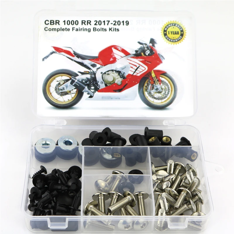 Silver Для Honda CBR1000RR CBR 1000RR мотоцикл Полный Обтекатель Болты Комплект стали OEM Стиль Зажимы гайки - Цвет: Silver