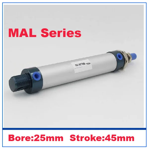 High quality double acting pneumatic small cylinders aluminum alloy 25mm bore 45mm stroke MAL25-45 mini air cylinder | Обустройство