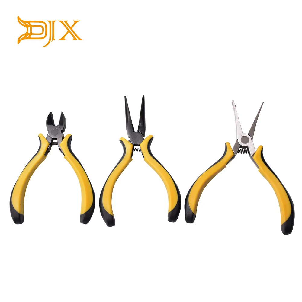 DJX 3 в 1 набор металлических плоскогубцев (длинный нос иглы кусачки плоскогубцы