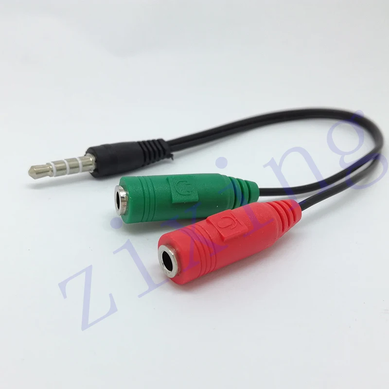 Штекер на 2 штекера с двумя гнездовыми разъемами стереогарнитура кабель 3 5 мм