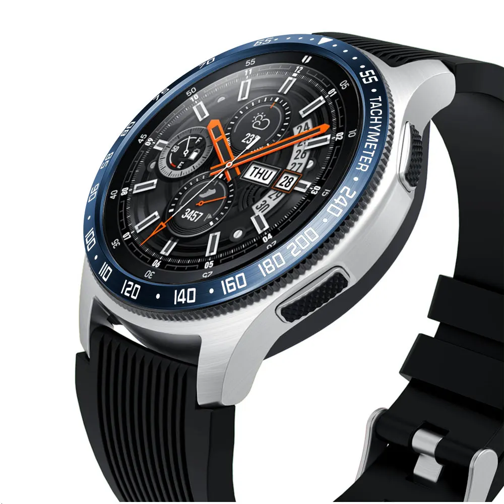 Для часов Samsung Galaxy Watch 46 мм ободковое кольцо клейкая крышка металлическое