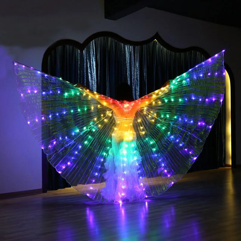 

Large Belly Dance LED Isis Angel Wings Butterfly Dancer Fairy Costumes for Women Glowing Oriental Bellydance Dancing Accessory