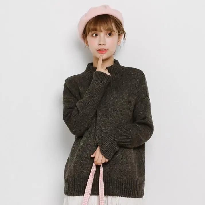 Женские толстовки Harajuku толстый Ulzzang Повседневный свободный ленивый Bf свитшот для девочек в винтажном стиле Kawaii Милый джемпер для женщин Свитшот - Цвет: Темно-серый