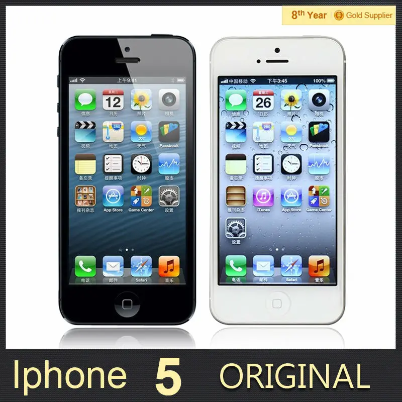 Original APPLE iPhone 5 Cell Phone iOS OS Dual core 1G RAM 16GB 32GB 64GB ROM 4.0 inch 8MP Camera WIFI GPS 3G Used | Мобильные