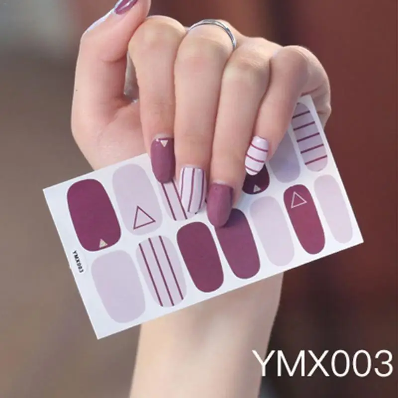YMX003 1 шт красота ногтей наклейки s полное покрытие наклейки Обертывания украшения DIY маникюр слайдер винил для ногтей клей наклейки для ногтей - Цвет: YMX003