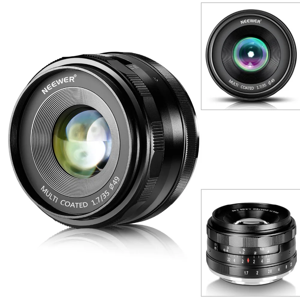 Фиксированный объектив Neewer 35 мм f/1,7 с ручным фокусом для цифровых камер OLYMPUS/PANASONIC APS-C как: E-M1/M5/M10/E-P5E-PL3/PL5 GM1/2