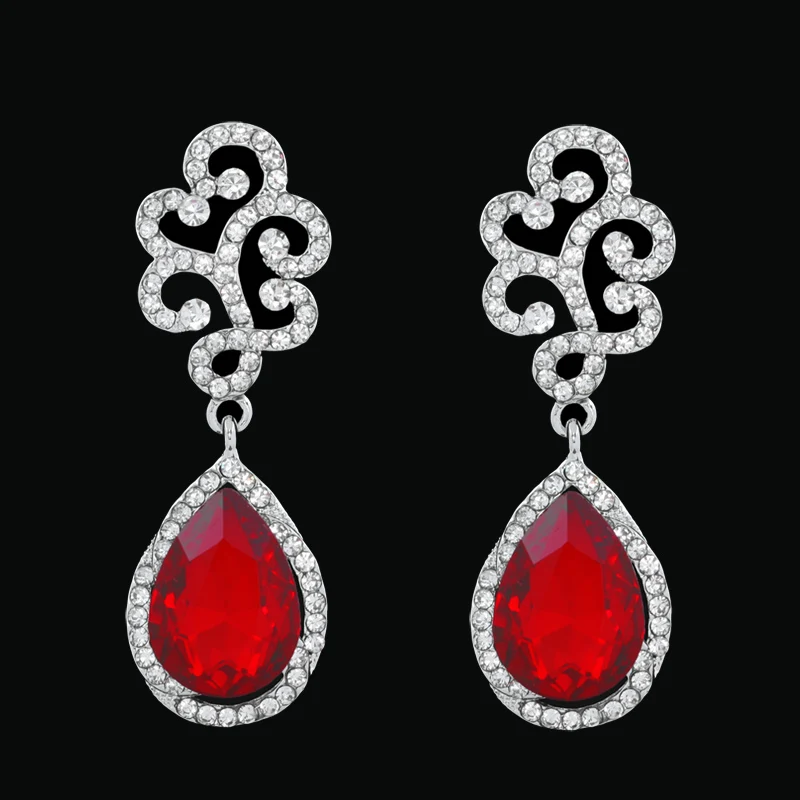 OCESRIO Воды Падение Висячие Серьги для Женщин ААА Австрия Кристалл серьги серебро с