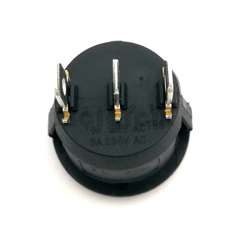 200pcs Round Boat Rocker Switch 6A 250V AC / 10A 125V ON/OFF 20mm Diameter Snap in Black 3 Pin Way Switches position | Обустройство