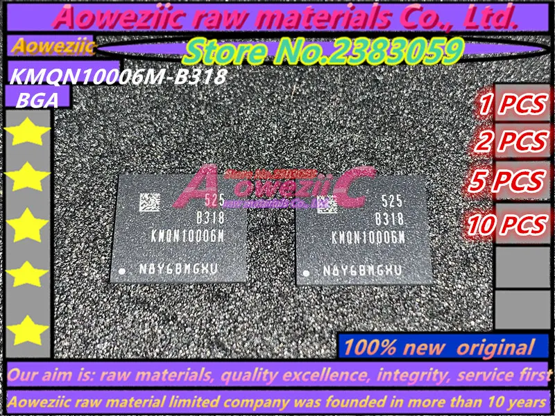 

Aoweziic 100% Новый оригинальный KMQN10006M-B318 BGA чип памяти KMQN10006M