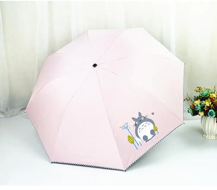 Креативный Зонт Totoro солнце и дождь рекламный мультяшный с котом 3 складных зонта