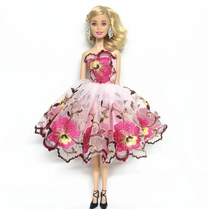 Red Flower Costume One-piece Short Dress For Barbie Doll 1/6 Fashion Clothes BJD Dolls Accessories Kids Toy | Игрушки и хобби