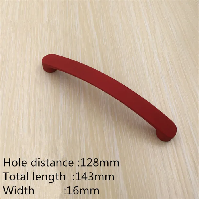 red 128mm KK& FING современные многоцветные ручки для шкафа из алюминиевого сплава кухонные ручки для выдвижных ящиков мебельная фурнитура - Цвет: red 128mm