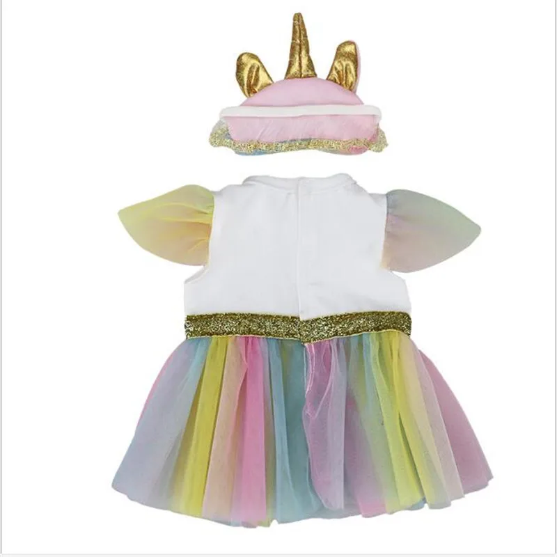 Born New Baby Doll Одежда Аксессуары подходит 18 дюймов 43 см Белый Единорог волосы с куклой девочки и мальчики одежда костюм для ребенка подарок