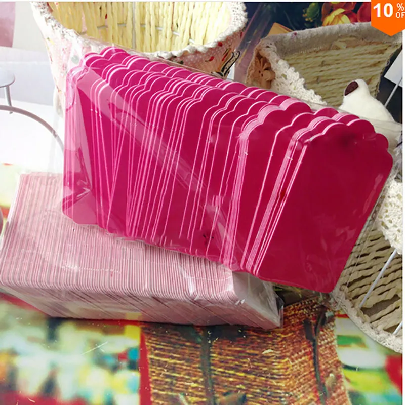 Оптовая продажа 4 5*9 5 см ярко розовый пустой бирка DIY Цена бумажная этикетка Имя
