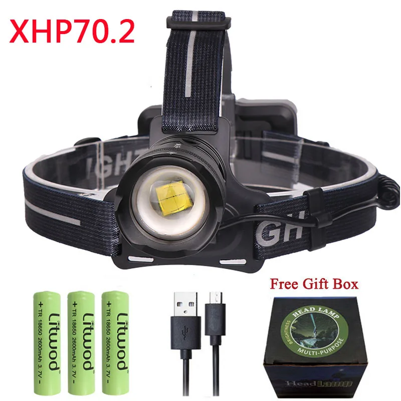 Option F Z10 2806-2/2808+ новое поступление XHP70.2 32 Вт 3200лм Мощный светодиодный налобный фонарь, головной светильник с зумом, головной светильник, фонарик, фонарь - Испускаемый цвет: Option F
