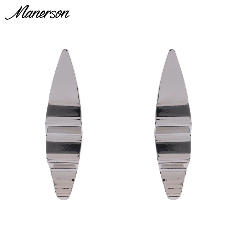 Manerson моды волна Форма Серьги заявление серебро роскошный Дизайн Jewelry Длинные