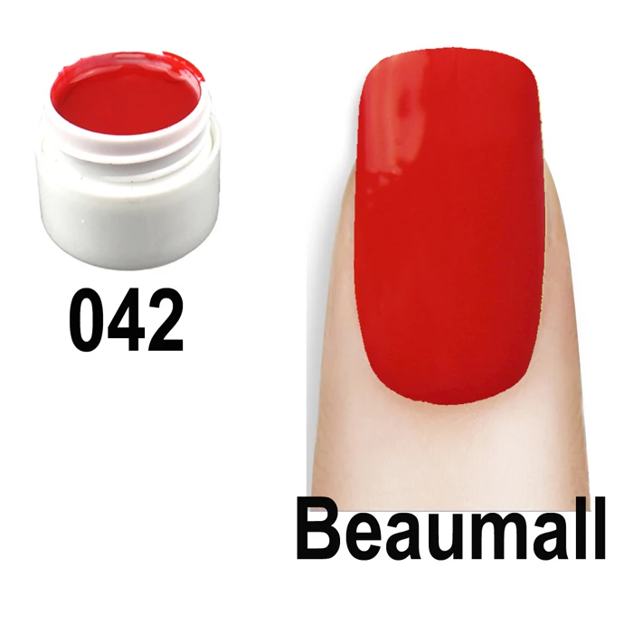 Beaumall гель для рисования 36 цветов, 1 горшок 5 мл объем чистый твердый УФ гель цвет для ногтей блестящая Обложка для наращивания маникюра DIY - Цвет: 42