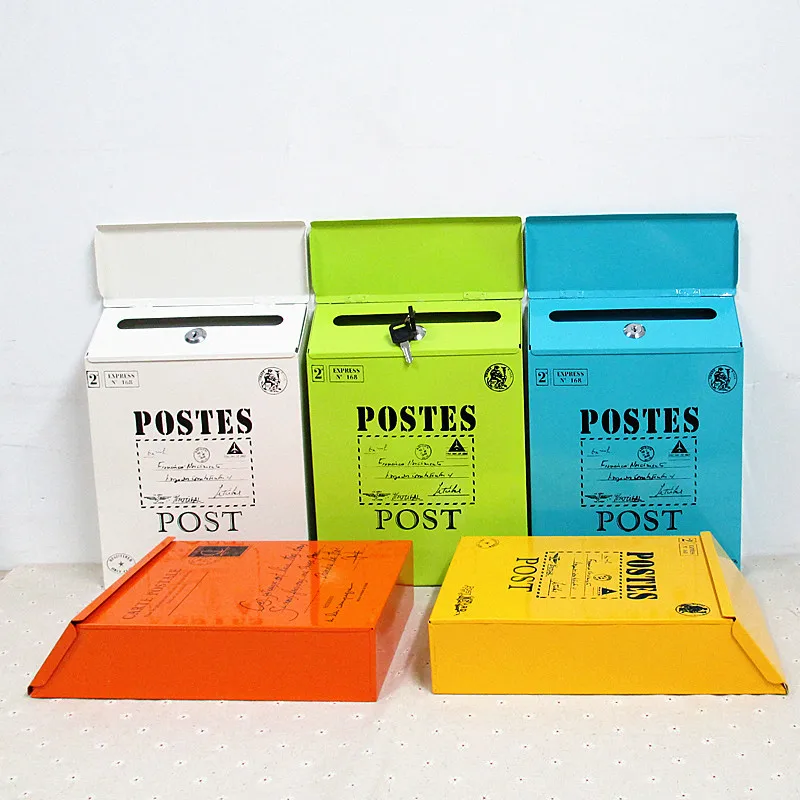 Водонепроницаемый открытый металлический почтовый ящик настенный запираемый 2 х
