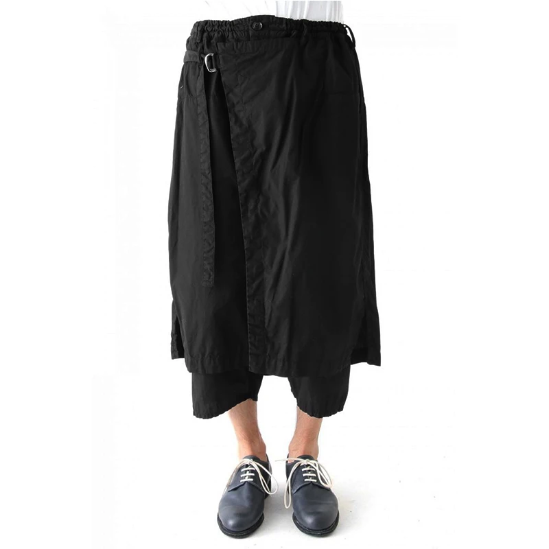 

27-44 2018 новая мужская одежда GD волосы стилист мода уличная личность Ложные два кюлоты повседневные брюки плюс размер костюмы