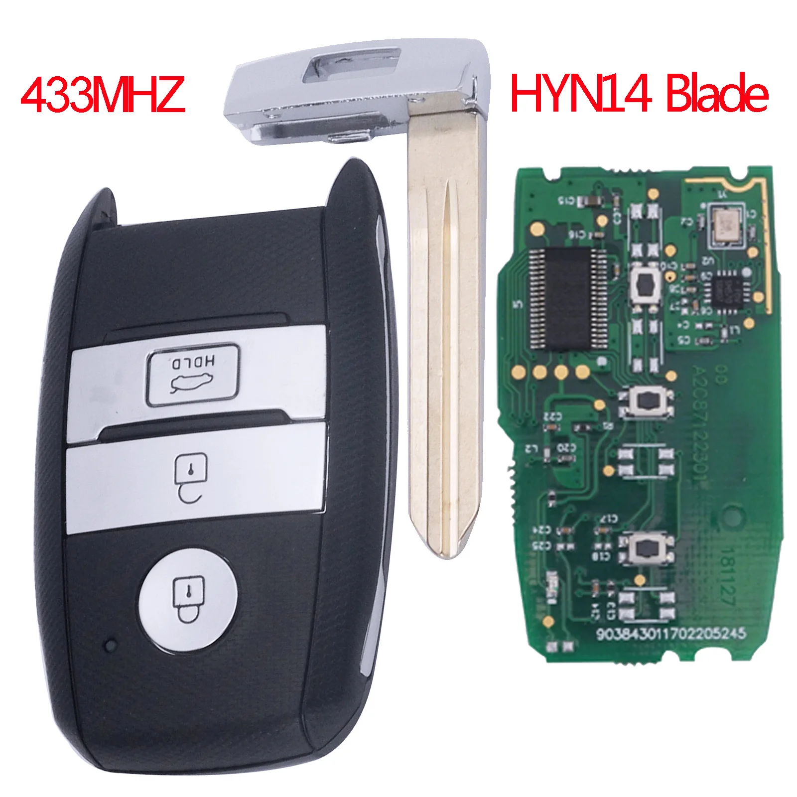 jingyuqin Remote Control Car Key For KIA K5 Sportage Sorento 433MHZ Electronic Circuit Board Hyn14 Blade Smart Auto Key 3 Button