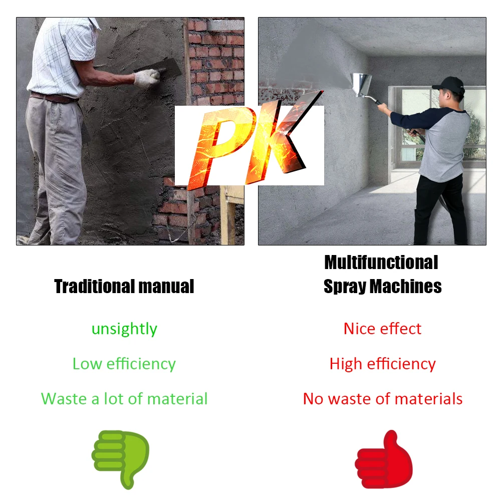 Meterk Cement Spray Gun Pneumatic Spraying Machine Wall Mortar Sprayer Plaster Hopper Shovel Paint | Инструменты